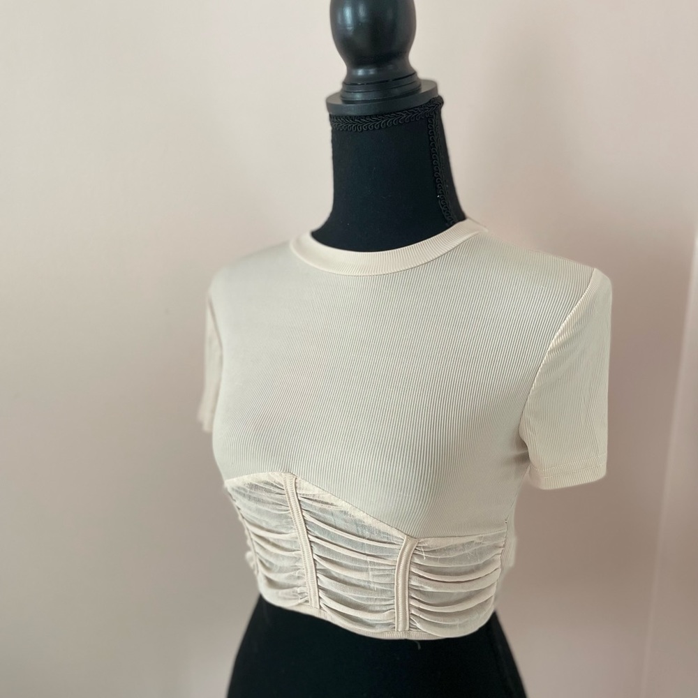 Beige crop top